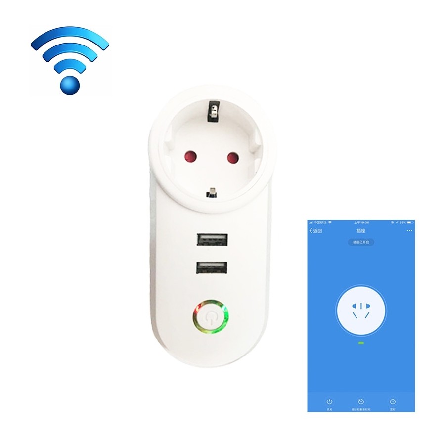 OEM C178 Smart Wifi Plug Wireless Socket ,2 USB,Timing ,Remote Control by Smartphone,Voice Control