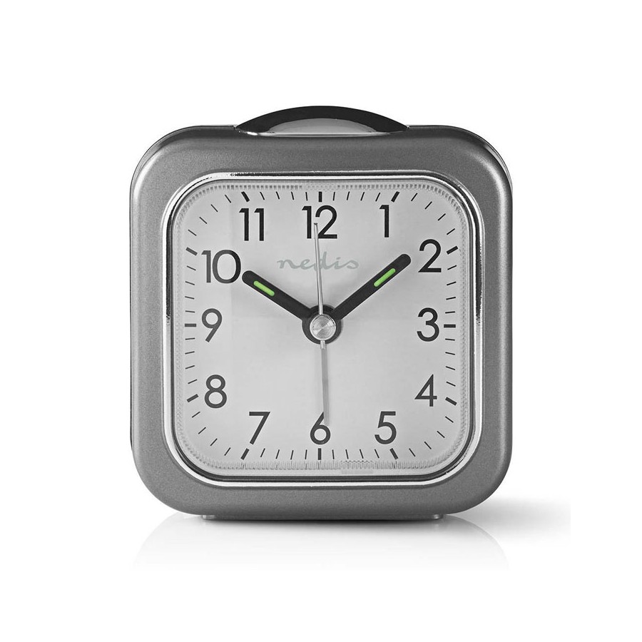 NEDIS CLDK005GY, Επιτραπέζιο αναλογικό ρολόι-ξυπνητήρι