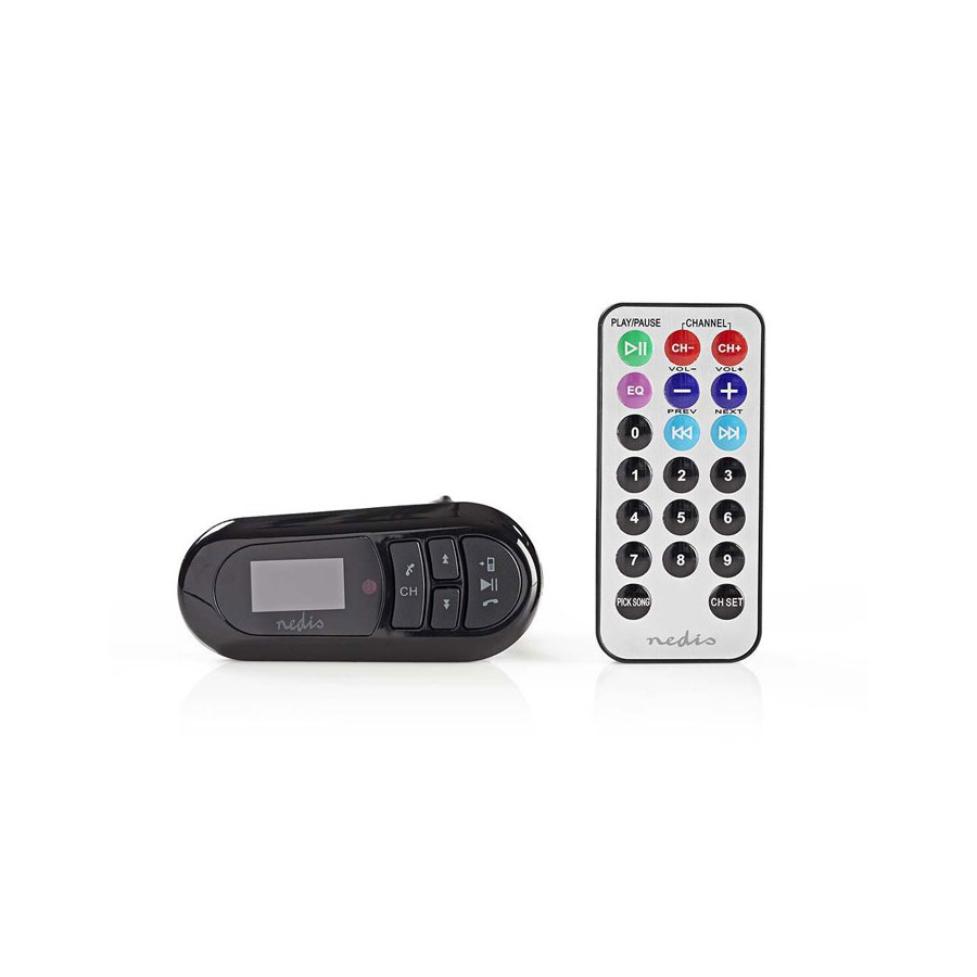 NEDIS CATR100BK Bluetooth αναμεταδότης FM, με ενσωματωμένο μικρόφωνο για χρήση ως Bluetooth hands free.